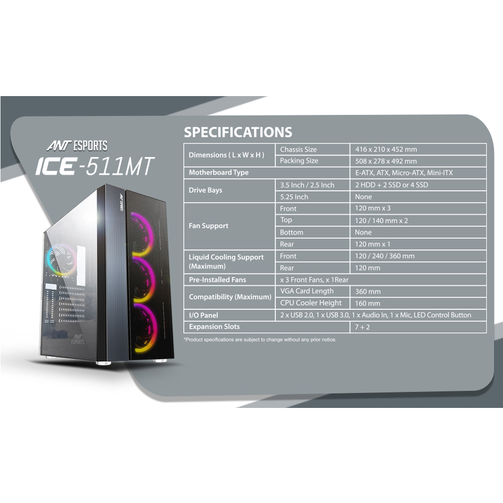 ANT Esports Gaming Cabinet ICE-511MT –