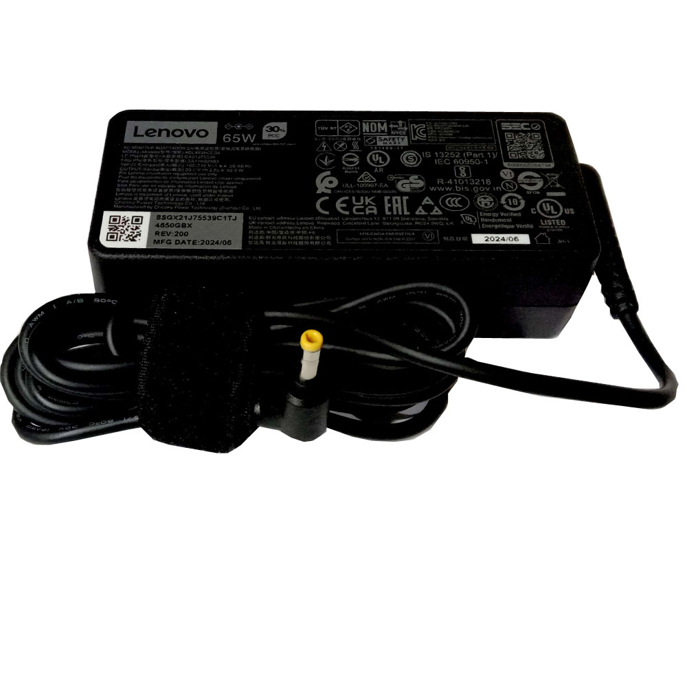 Lenovo Laptop Power Adapter 20V 65W Yellow Pin