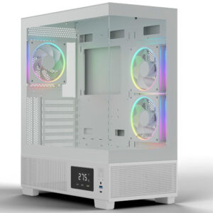 ANT Esports Gaming Cabinet Crystal X3 White RGB