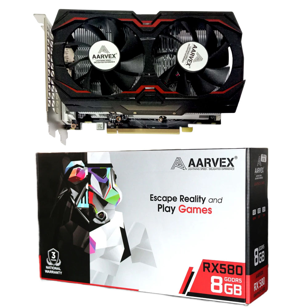 Aarvex Graphic Card RX580 8GB DDR5