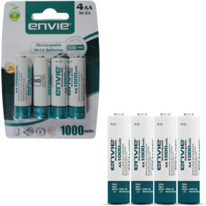 Envie Rechargeable Battery AA 1000mAh Set 4nos